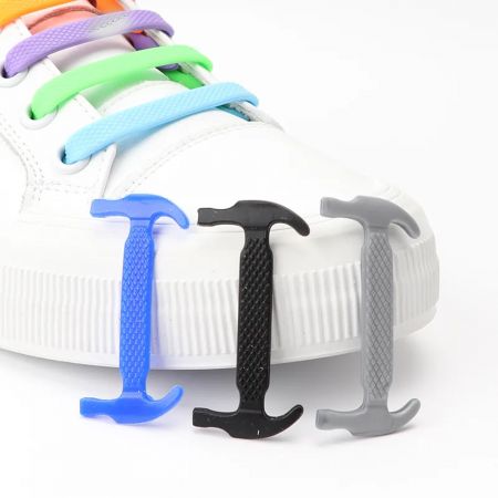 Индивидуальные силиконовые шнурки без завязок в различных цветах.